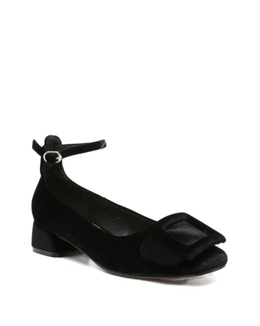 Twentyfourhaitch Black Buckle Pumps