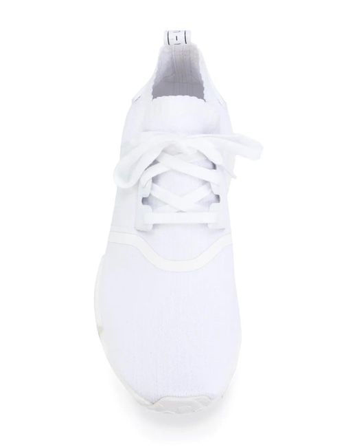 Adidas White Nmd_R1 Primeknit "Triple" Sneakers