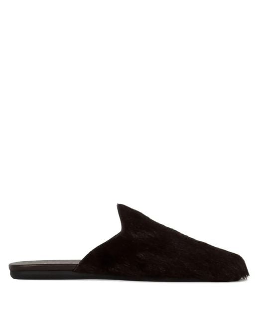 Prada Leren Slippers in het Black