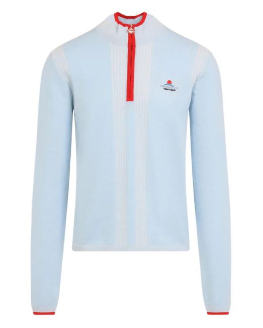 Maglione A Righe Con Mezza Zip di Casablanca in Blue da Uomo