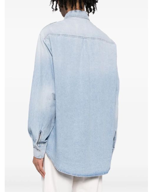 Bally Blue Long-Sleeve Denim Shirt for men