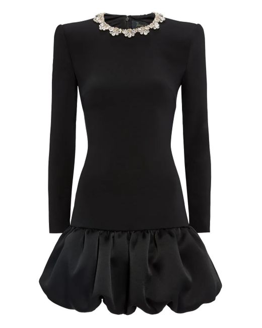 Jenny Packham Black Verziertes Puff Minikleid