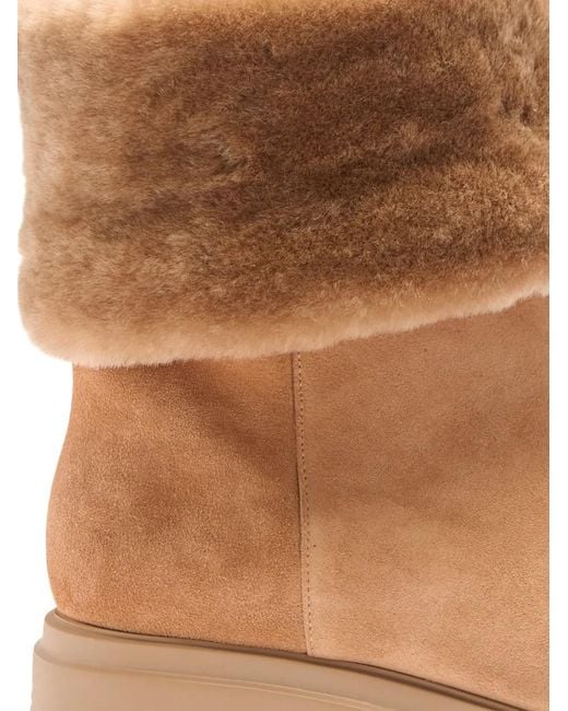 Stuart Weitzman Brown Hudson Shearling Booties