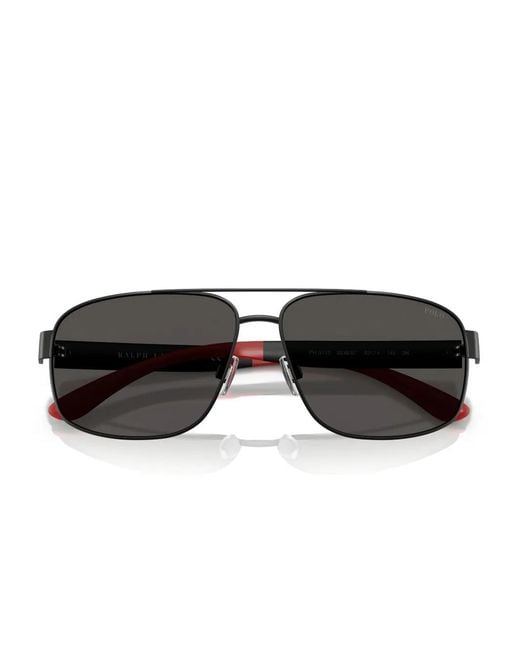 Polo Ralph Lauren Black Pilot-Frame Sunglasses