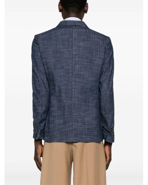 Tagliatore Blue Stretch-Cotton Blazer for men