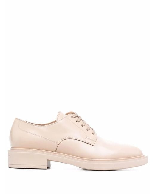 Gianvito Rossi Pink Leather Derby Shoes