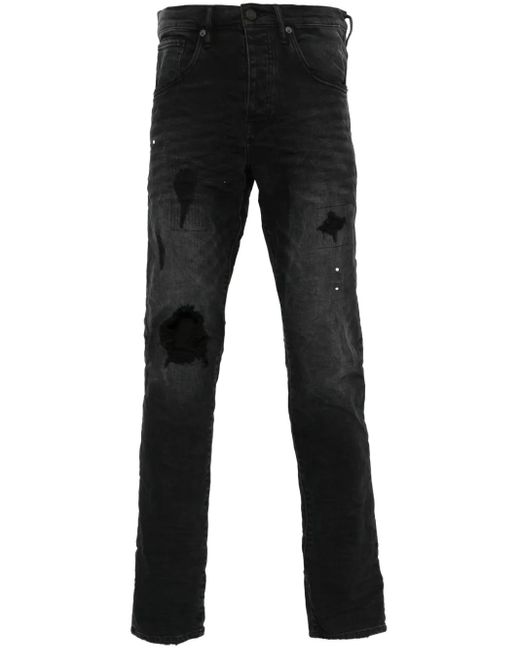 Purple Brand Halbhohe Skinny-Jeans in Black für Herren