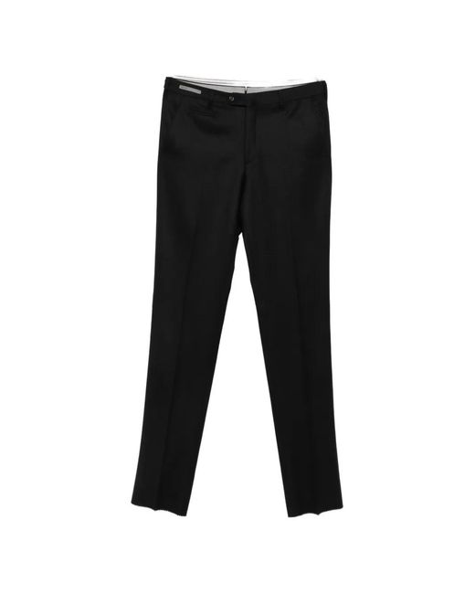 Corneliani Black Pressed-Crease Tailored Trousers for men