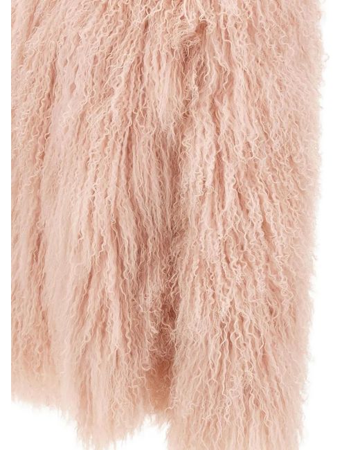 THE TOUCH Pink Marina Lamb-Fur Jacket