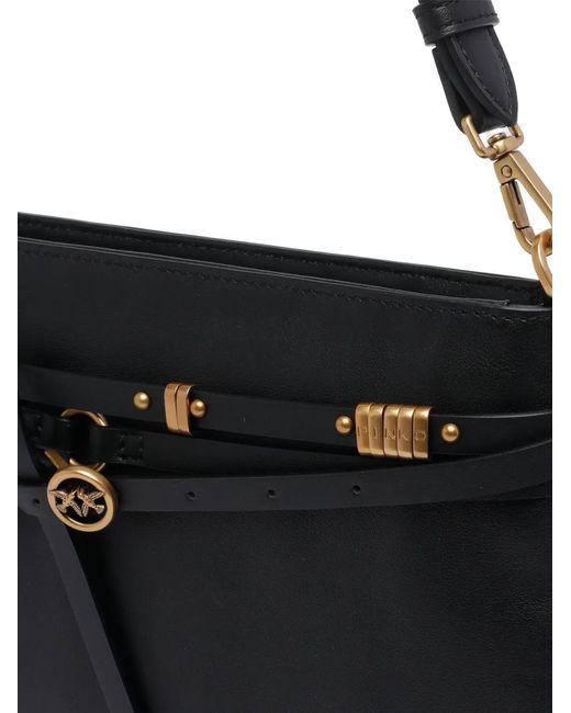 Pinko Black Hz Polyamide Polyurethane Cotton Shoulder Bag