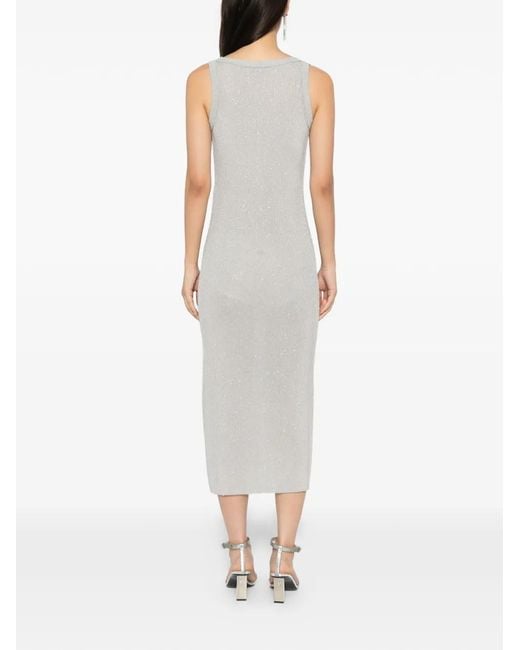 Tom Ford White Sequin-Embellished Ribbed Dress