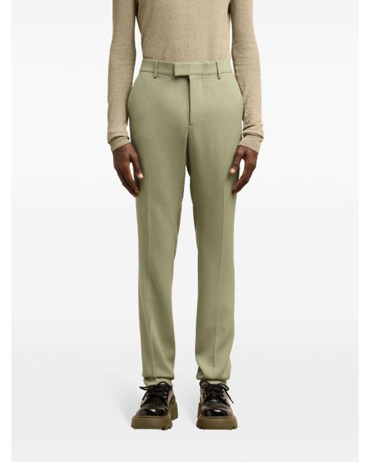 AMI Green Tailored Slim-fit Trousers for men