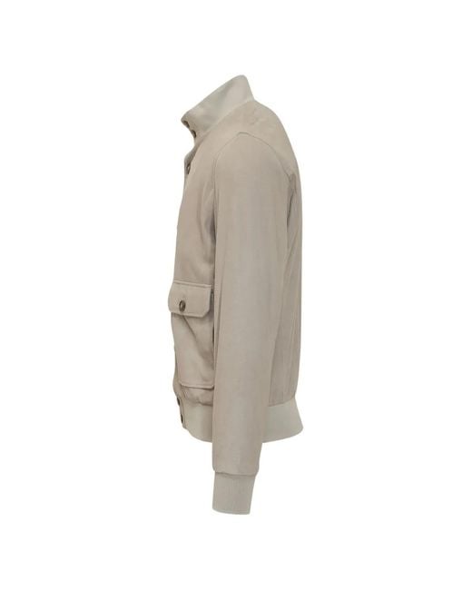 Barba Napoli Gray Button-Up Patch-Pocket Jacket for men