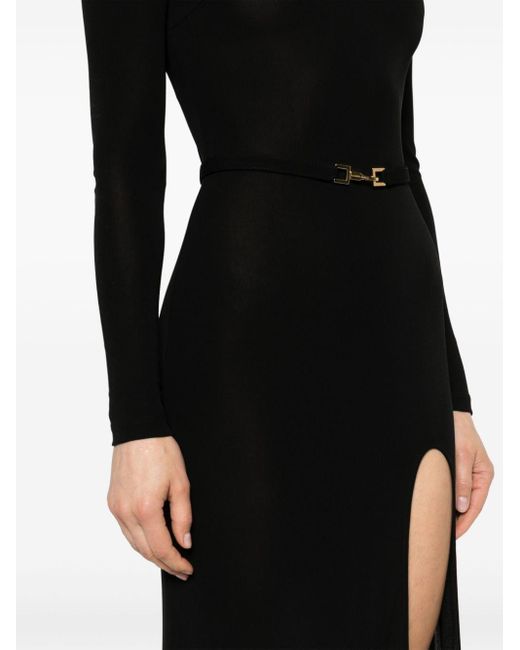 Elisabetta Franchi Black Detachable-belt Jersey Dress