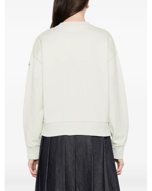 Moncler White Long-Sleeved Sweatshirt