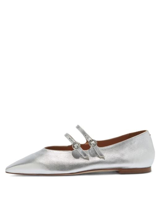 Aeyde White Franny Ballerinas