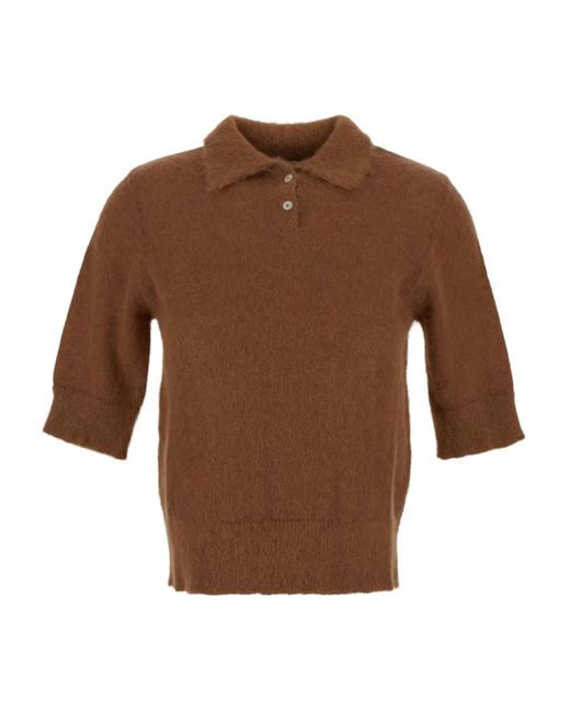 Lardini Brown Pullover mit halblangen Ärmeln