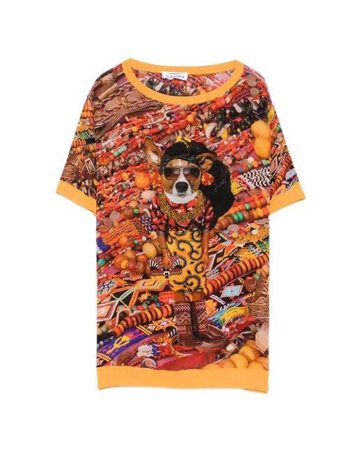 The Artistylist Orange Graphic-Print T-Shirt