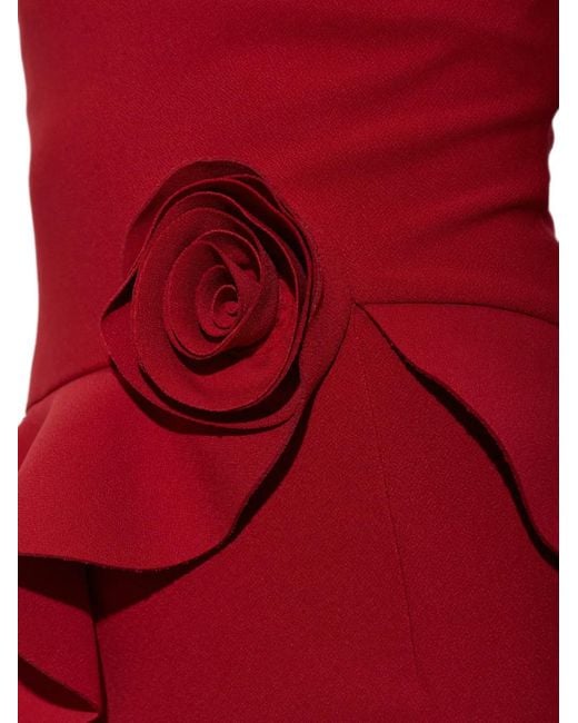 ROTATE BIRGER CHRISTENSEN Red Long Flower Strapless Maxi Dress