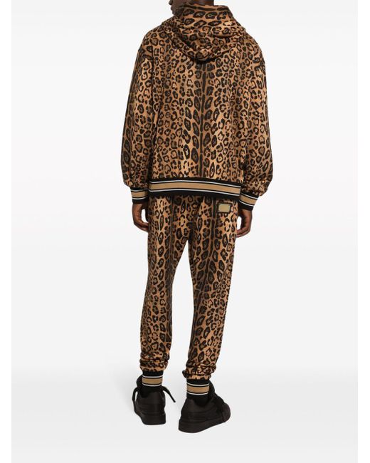 Pantalones de chándal con estampado de leopardo Dolce & Gabbana de hombre de color Natural