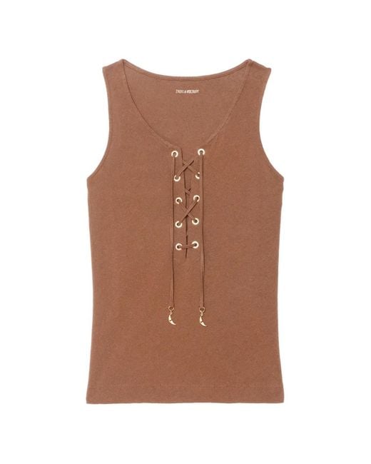 Zadig & Voltaire Brown Ana Sleeveless Top