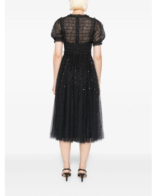 Needle & Thread Black Giselle Midi Dress