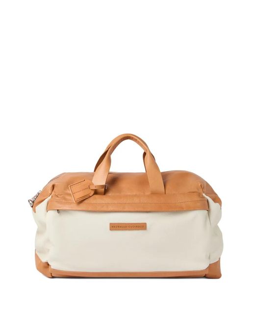 Brunello Cucinelli Reisetasche aus Leder in Natural für Herren