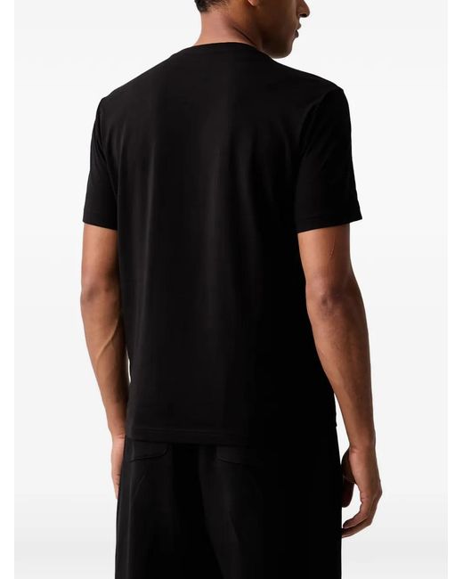 EA7 Black Logo-Patch T-Shirt for men