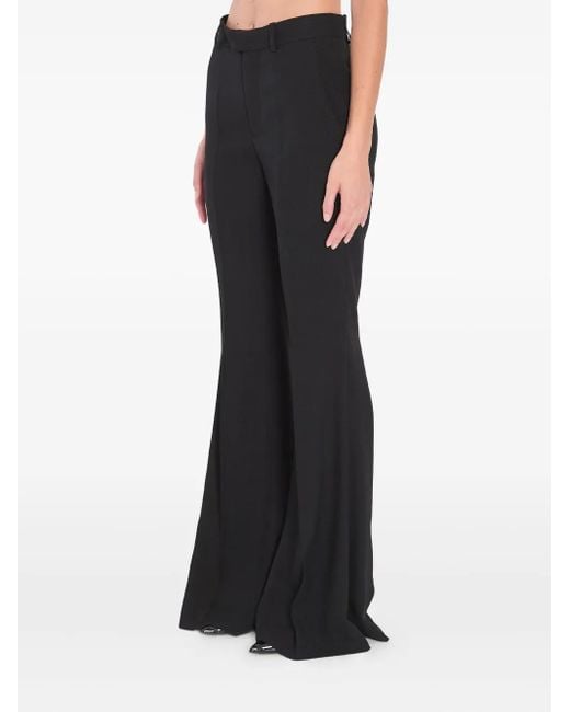 Balenciaga Black Cotton Flared Trousers