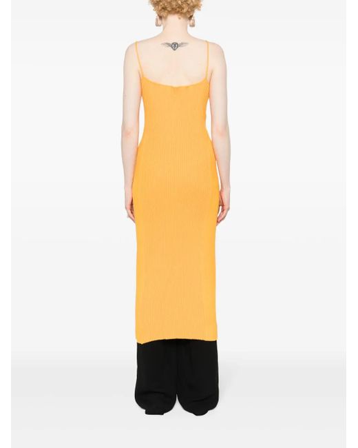 Jil Sander Orange Robe En Maille À Fermeture Zippée