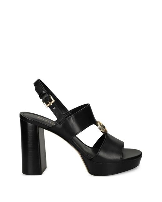 MICHAEL Michael Kors Black Erin Buckle Logo Sandals