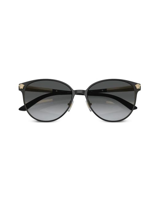 Gafas de sol redondas con logo Medusa Versace de color Black