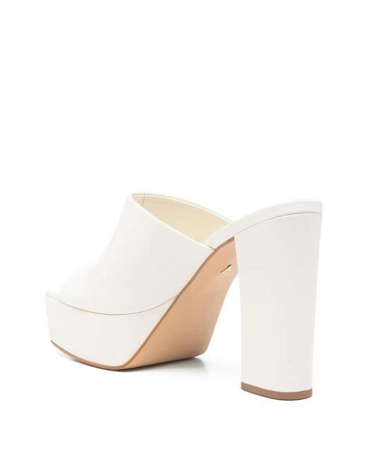 Carrano White Platform Mules