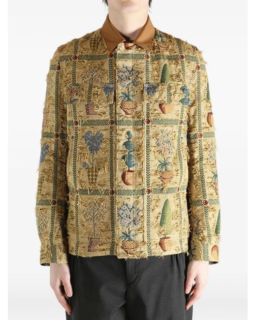 Junya Watanabe Metallic Fringed Print Jacket for men