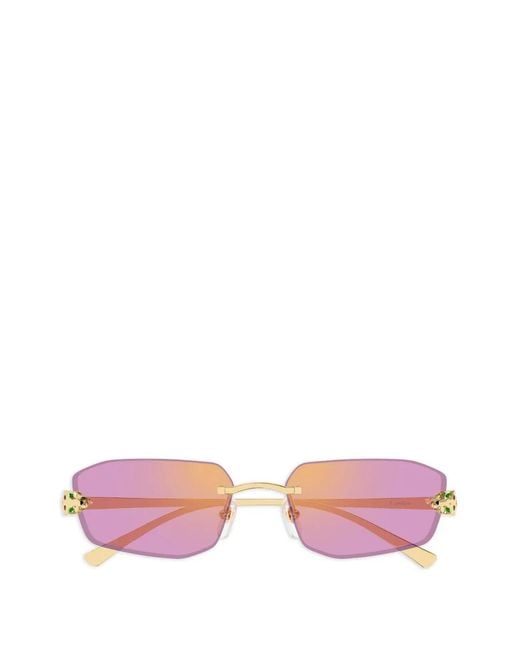 Cartier Pink Lunettes De Vue À Verres Rectangulaires