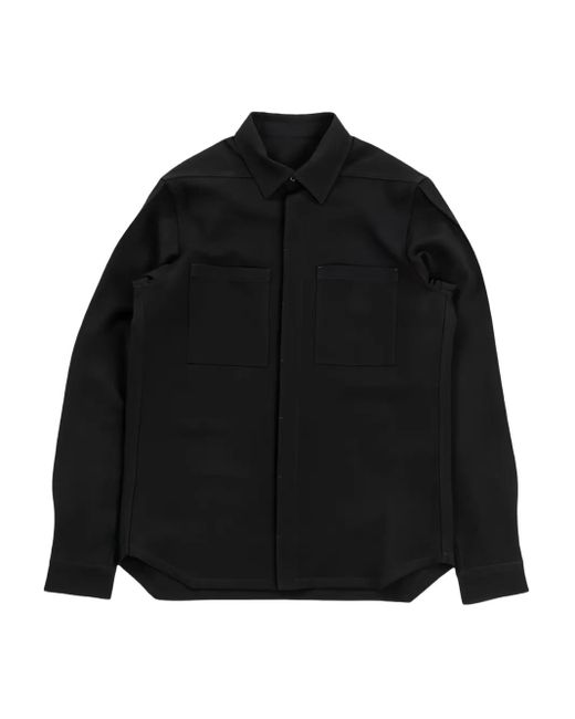 Rick Owens Black Double-Pocket Long-Sleeve Shirt for men