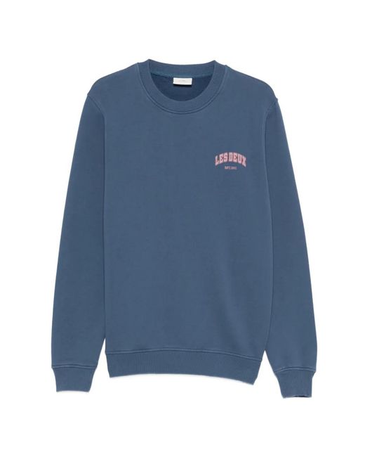 Les Deux Blue Brady Logo Sweatshirt for men
