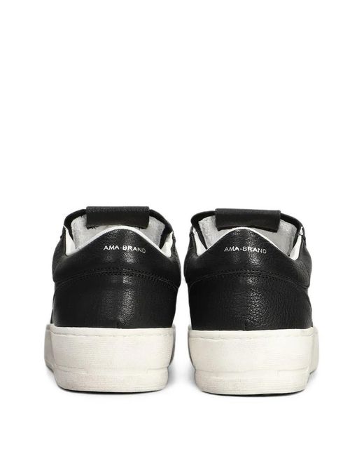 AMA BRAND Black Logo-Print Lace-Up Sneakers for men