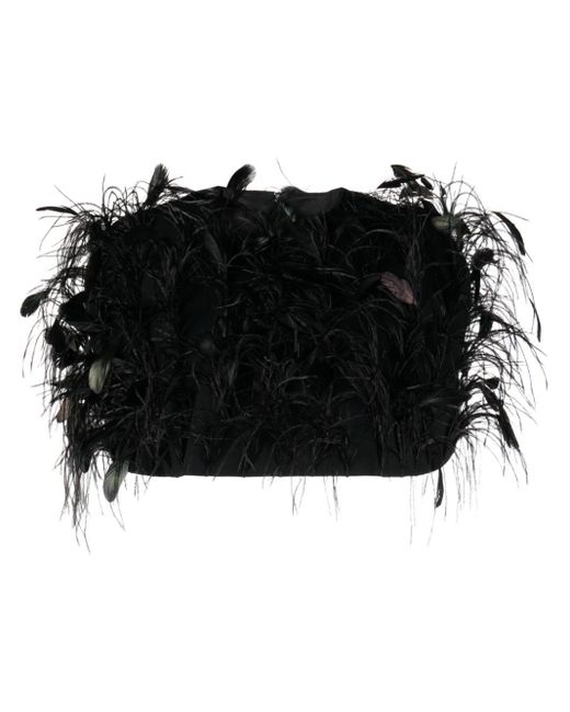 Bolero con detalle de plumas Isabel Sanchis de color Black