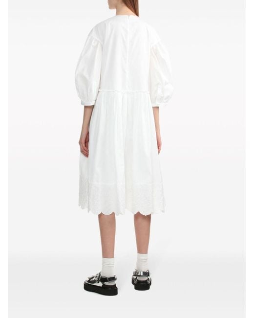 Robe mi-longue à détail de nœud Simone Rocha en coloris White