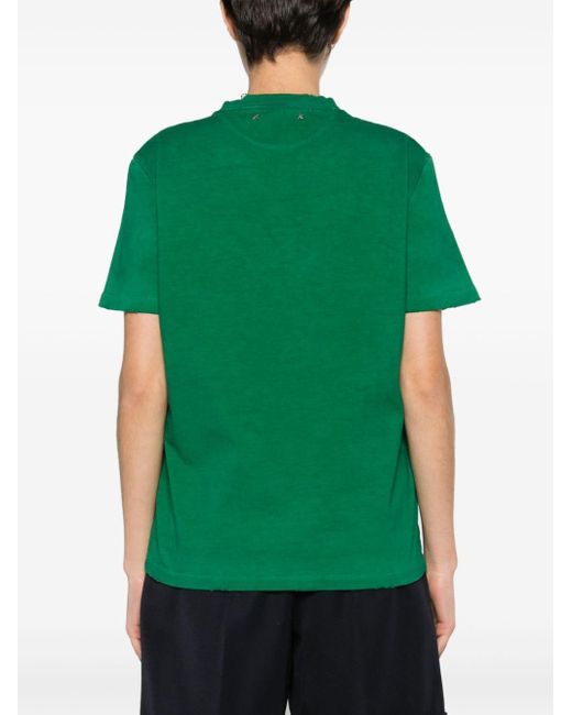 Golden Goose Deluxe Brand Katoenen T-shirt Met Ronde Hals in het Green