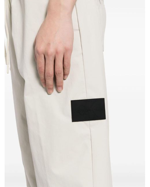 Calvin Klein White Technical Logo-appliqué Trousers for men