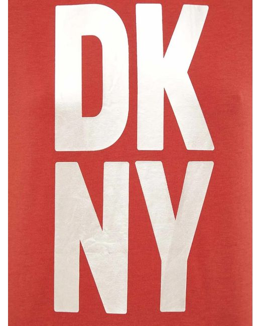DKNY Red Logo-Print T-Shirt