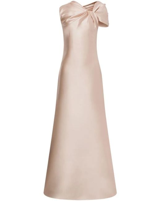 Alberta Ferretti Natural Fitted Evening Gown