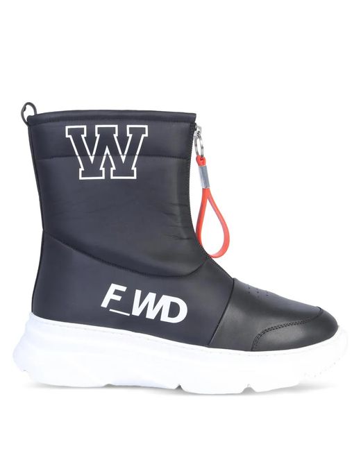 F_WD Blue Logo Zip Boots