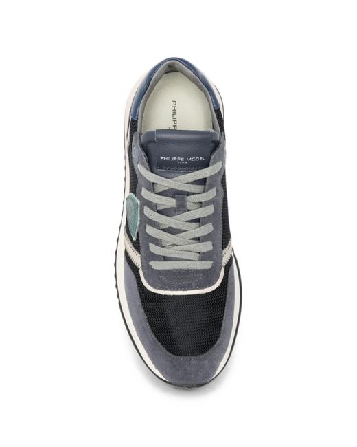Philippe Model White Panelled Logo-Patch Sneakers for men