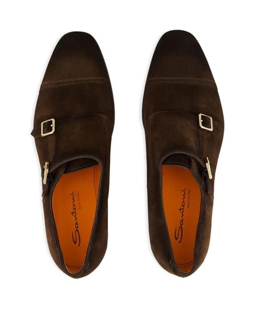 メンズ Santoni Axel モンクストラップ シューズ Brown