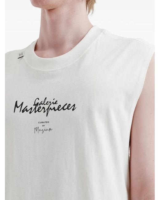 Musium Div. White Graphic-Print Sleeveless T-Shirt for men