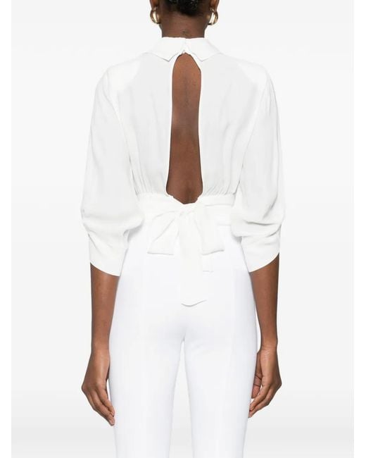 Elisabetta Franchi White Blouse À Dos Ouvert