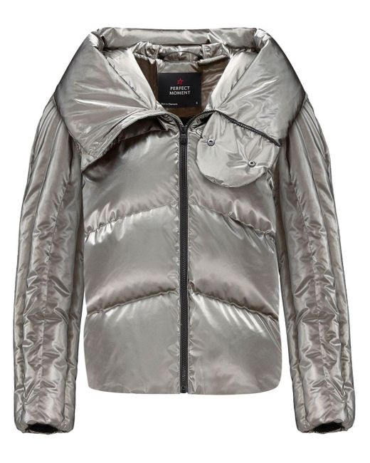 Perfect Moment Gray Orelle Quilted-star Down Ski Jacket